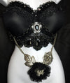 Black handmade bra