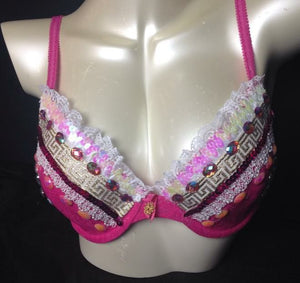 PINK BRA TOP WITH GEMS