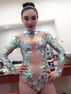Crystals sequins stones Bodysuit for singer dancer