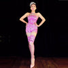 Sparkly Pink Crystals Jumpsuit Women Birthday Celebrate Outfit Costume Female Singer Bling Bodysuit Performance Dance Wear
